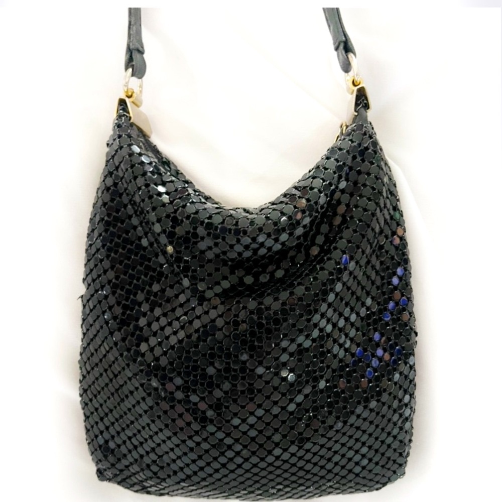 Vintage Whiting & Davis Black Chainmail Mesh Small Bag Purse